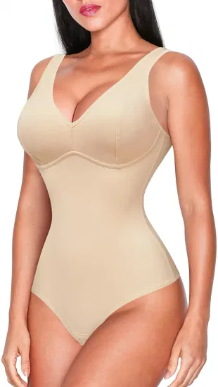 Frauen Taille Trainer Shapewear Schlank Body Shaper Sexy Tiefem V-ausschnitt Tanga Body Bauch Control Overall Tops